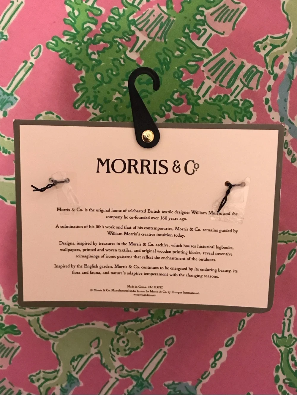 Morris & Co. travel jewelry case box in strawberry thief print